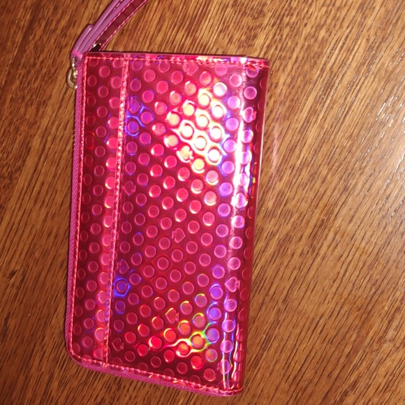 Kate Spade Beale St Caterina Pink Reflective Wristlet Wallet NWOT - Picture 6 of 13